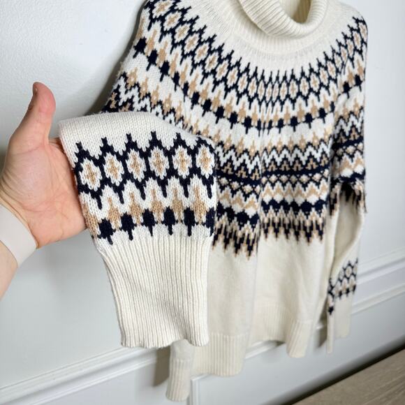 Vineyard Vines Nordic Fair Isle Wool Blend Turtleneck Sweater Women XL - Picture 3 of 9